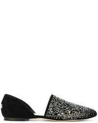 Chaussures plates noires Jimmy Choo