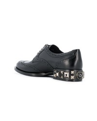 Chaussures richelieu en cuir à clous noires Dolce & Gabbana