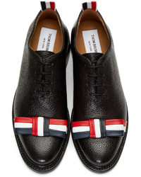 Chaussures richelieu en cuir à rayures horizontales noires Thom Browne