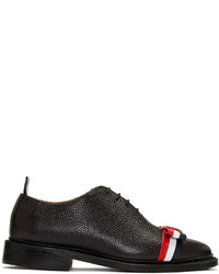 Chaussures richelieu en cuir à rayures horizontales noires Thom Browne