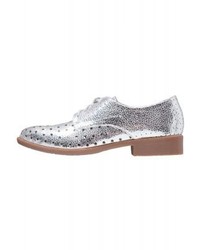 Chaussures richelieu en cuir argentées Francesco Milano