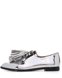 Chaussures richelieu en cuir argentées Loeffler Randall