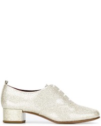 Chaussures richelieu en cuir argentées Marc Jacobs