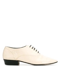 Chaussures richelieu en cuir beiges Saint Laurent