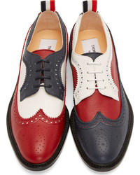 Chaussures richelieu en cuir blanc et rouge Thom Browne