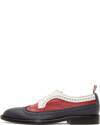 Chaussures richelieu en cuir blanc et rouge Thom Browne