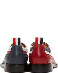 Chaussures richelieu en cuir blanc et rouge Thom Browne