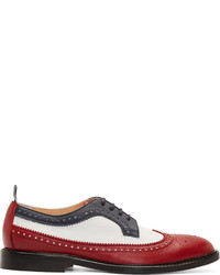Chaussures richelieu en cuir blanc et rouge Thom Browne