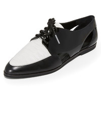 Chaussures richelieu en cuir blanches et noires MICHAEL Michael Kors