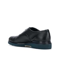 Chaussures richelieu en cuir bleu marine Giorgio Armani