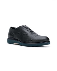 Chaussures richelieu en cuir bleu marine Giorgio Armani