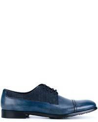 Chaussures richelieu en cuir bleu marine Dolce & Gabbana