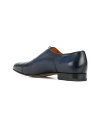 Chaussures richelieu en cuir bleu marine Santoni