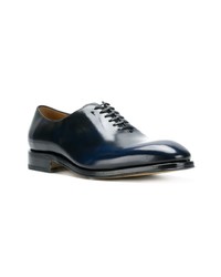 Chaussures richelieu en cuir bleu marine Salvatore Ferragamo