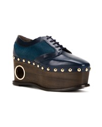 Chaussures richelieu en cuir bleu marine Paloma Barceló