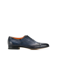 Chaussures richelieu en cuir bleu marine Santoni