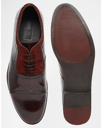 Chaussures richelieu en cuir bordeaux Asos
