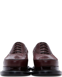 Chaussures richelieu en cuir bordeaux Jil Sander