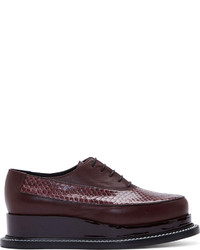 Chaussures richelieu en cuir bordeaux Jil Sander