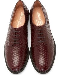 Chaussures richelieu en cuir bordeaux Robert Clergerie