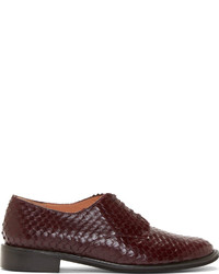 Chaussures richelieu en cuir bordeaux Robert Clergerie