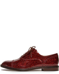 Chaussures richelieu en cuir bordeaux Marc Jacobs