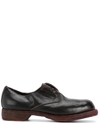 Chaussures richelieu en cuir bordeaux Guidi