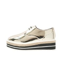 Chaussures richelieu en cuir dorées Coolway