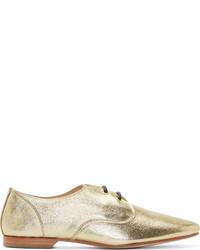 Chaussures richelieu en cuir dorées Yohji Yamamoto