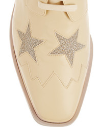 Chaussures richelieu en cuir épaisses beiges Stella McCartney