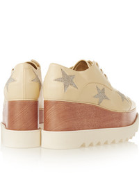 Chaussures richelieu en cuir épaisses beiges Stella McCartney