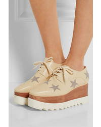 Chaussures richelieu en cuir épaisses beiges Stella McCartney