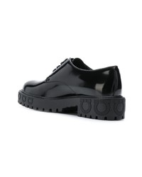 Chaussures richelieu en cuir épaisses noires Salvatore Ferragamo