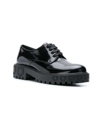 Chaussures richelieu en cuir épaisses noires Salvatore Ferragamo