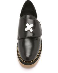 Chaussures richelieu en cuir épaisses noires Alexander Wang