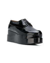 Chaussures richelieu en cuir épaisses noires Clergerie