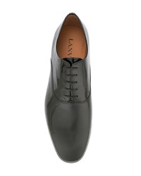 Chaussures richelieu en cuir gris foncé Lanvin