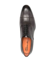 Chaussures richelieu en cuir gris foncé Santoni