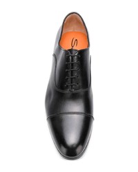 Chaussures richelieu en cuir gris foncé Santoni