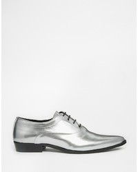 Chaussures richelieu en cuir grises Asos