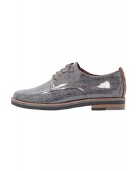 Chaussures richelieu en cuir grises Marco Tozzi