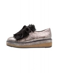 Chaussures richelieu en cuir grises Tamaris