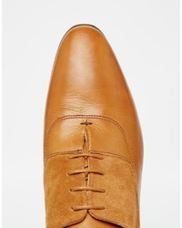 Chaussures richelieu en cuir marron clair Asos