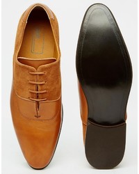 Chaussures richelieu en cuir marron clair Asos