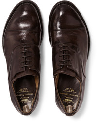 Chaussures richelieu en cuir marron foncé Officine Creative