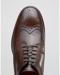 Chaussures richelieu en cuir marron foncé Base London