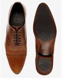 Chaussures richelieu en cuir marron foncé Asos