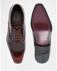 Chaussures richelieu en cuir marron foncé Asos