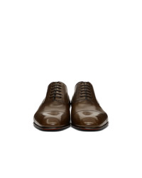 Chaussures richelieu en cuir marron foncé Christian Louboutin