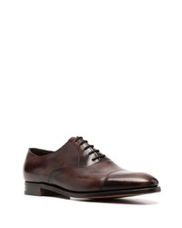 Chaussures richelieu en cuir marron foncé John Lobb